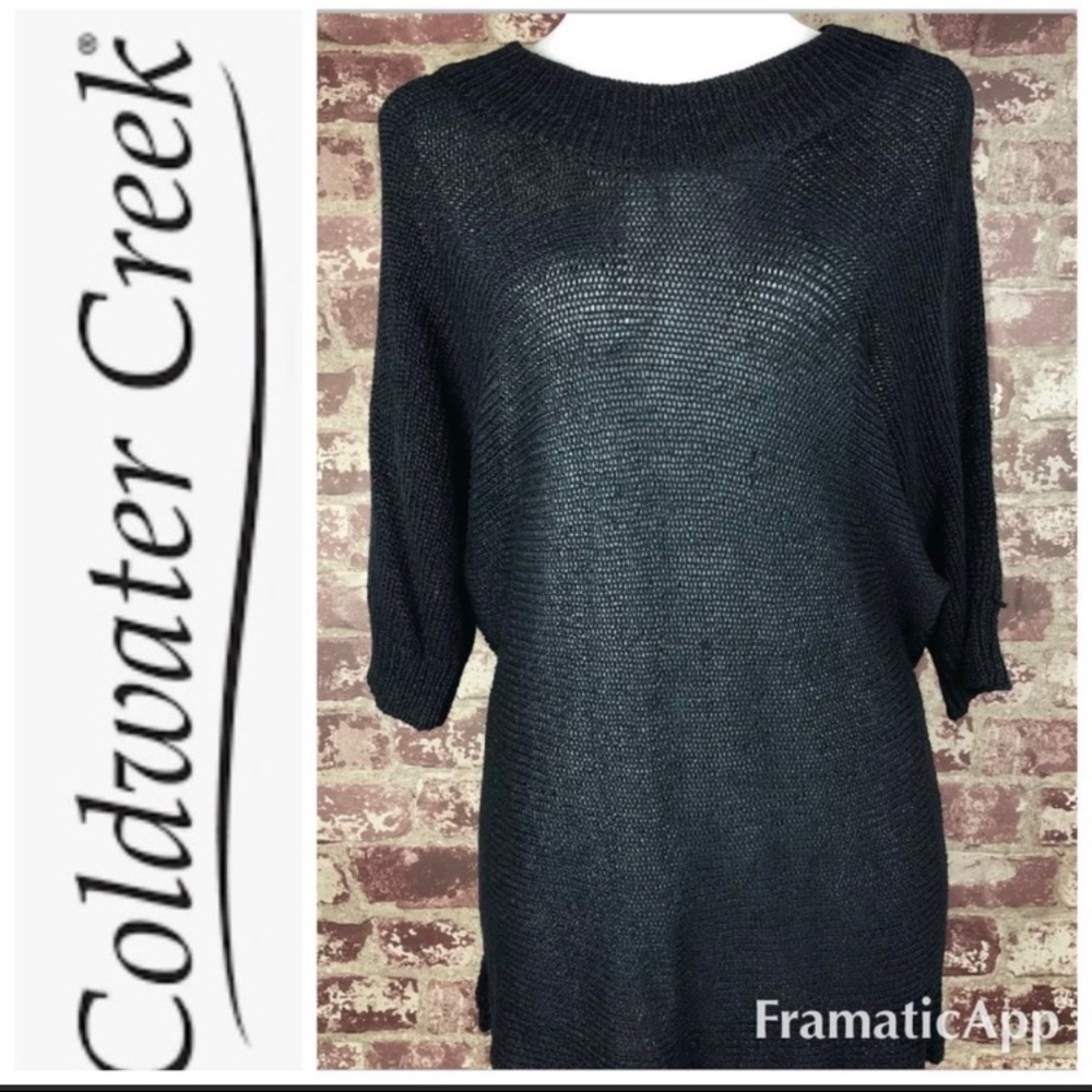 Coldwater Creek linen black sweater